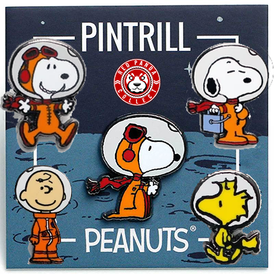 PINTRILL | Peanuts (Snoopy, Charlie Brown, Woodstock Astronaut Pins)